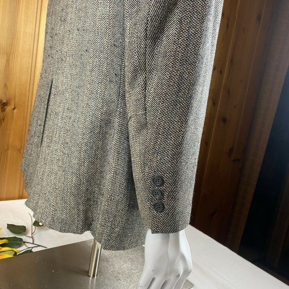 VTG Brooks Brothers Brooksgate Blazer Jacket Suit Coat Gray Herringbone USA 44R - Picture 11 of 12